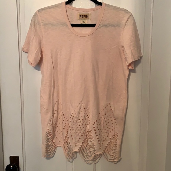Anthropologie Tops - Anthropologie Pepin Laser Cut Distressed Tee